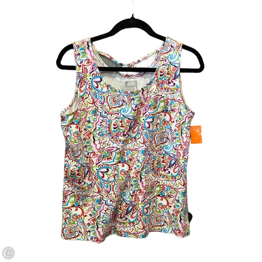 Top Sleeveless By Chicos In Multi-colored, Size: L