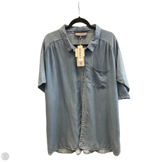 Top Short Sleeve By Clothes Mentor In Blue Denim, Size: 2x