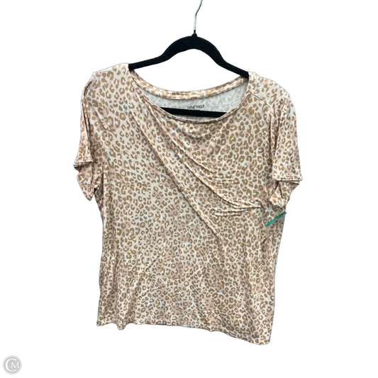 Top Short Sleeve By Nine West Apparel In Animal Print, Size: Xl