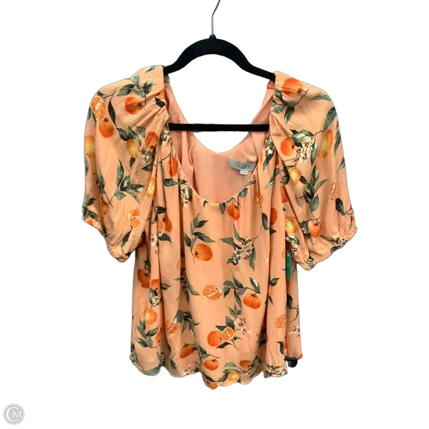 Top Short Sleeve By Loft In Orange, Size: L