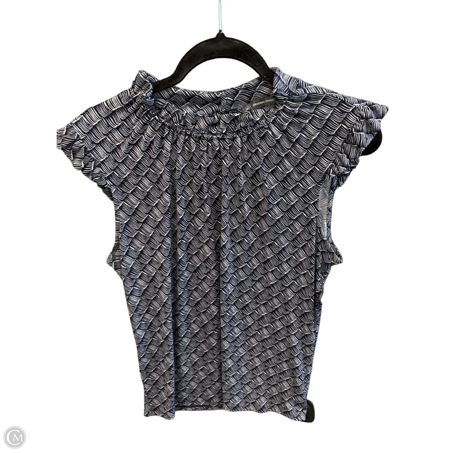 Top Short Sleeve By Adrianna Papell In Navy, Size: M