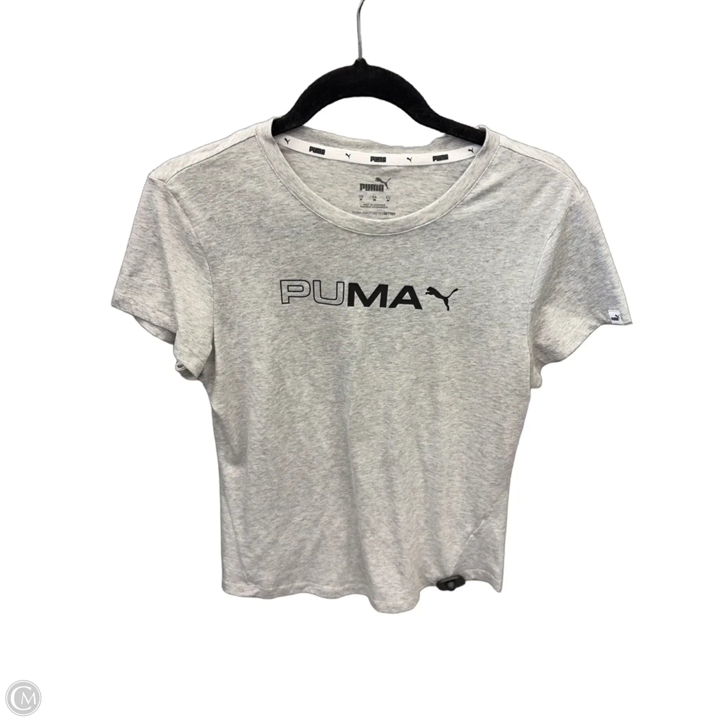 Top Short Sleeve By Puma In Grey, Size: M