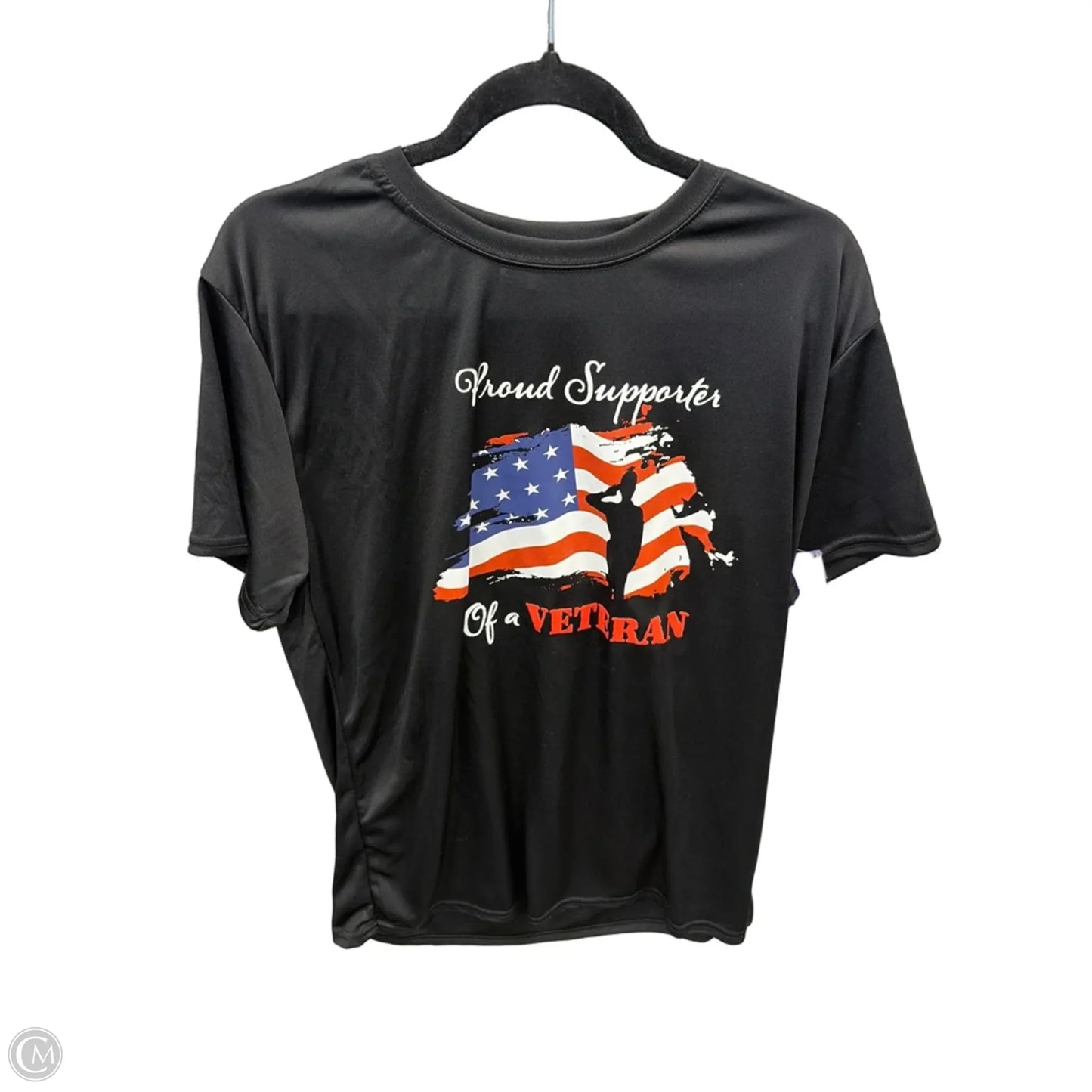 Top Short Sleeve By Cme In Black, Size: L