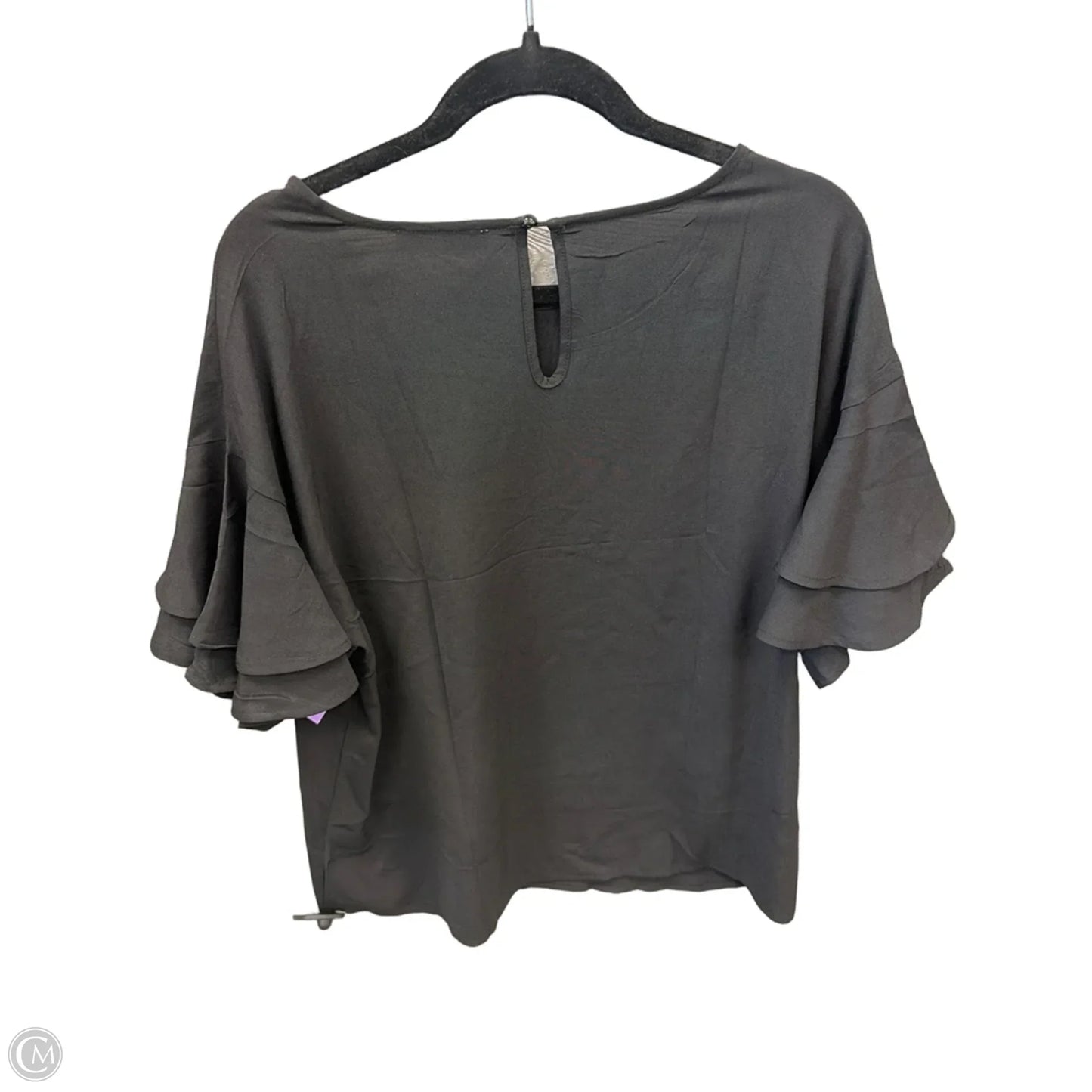 Top Short Sleeve By Clothes Mentor In Black, Size: L