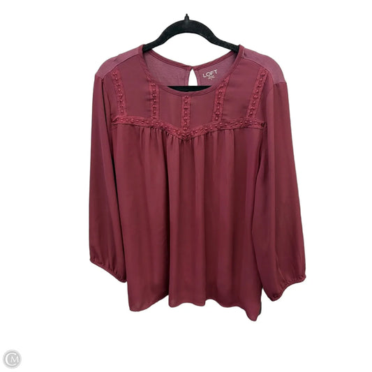 Top Long Sleeve By Loft In Maroon, Size: L