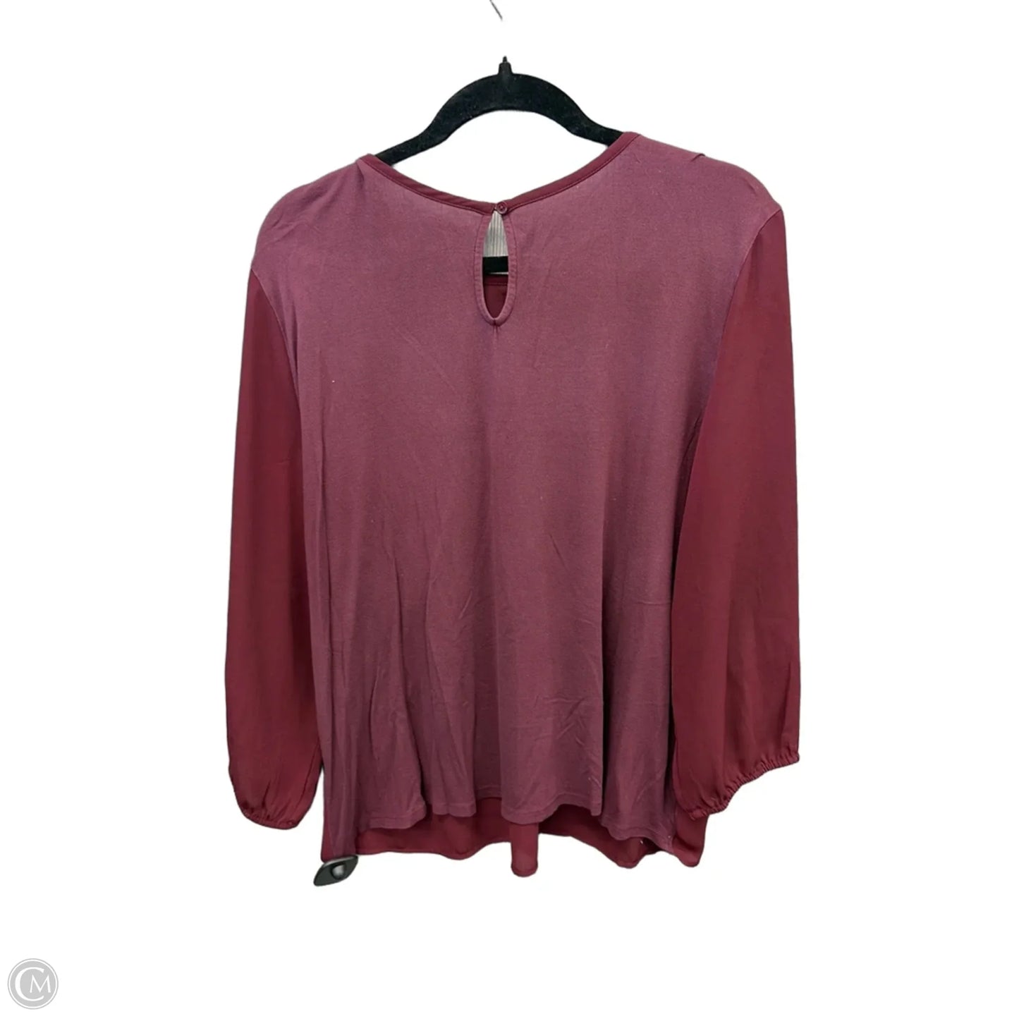 Top Long Sleeve By Loft In Maroon, Size: L
