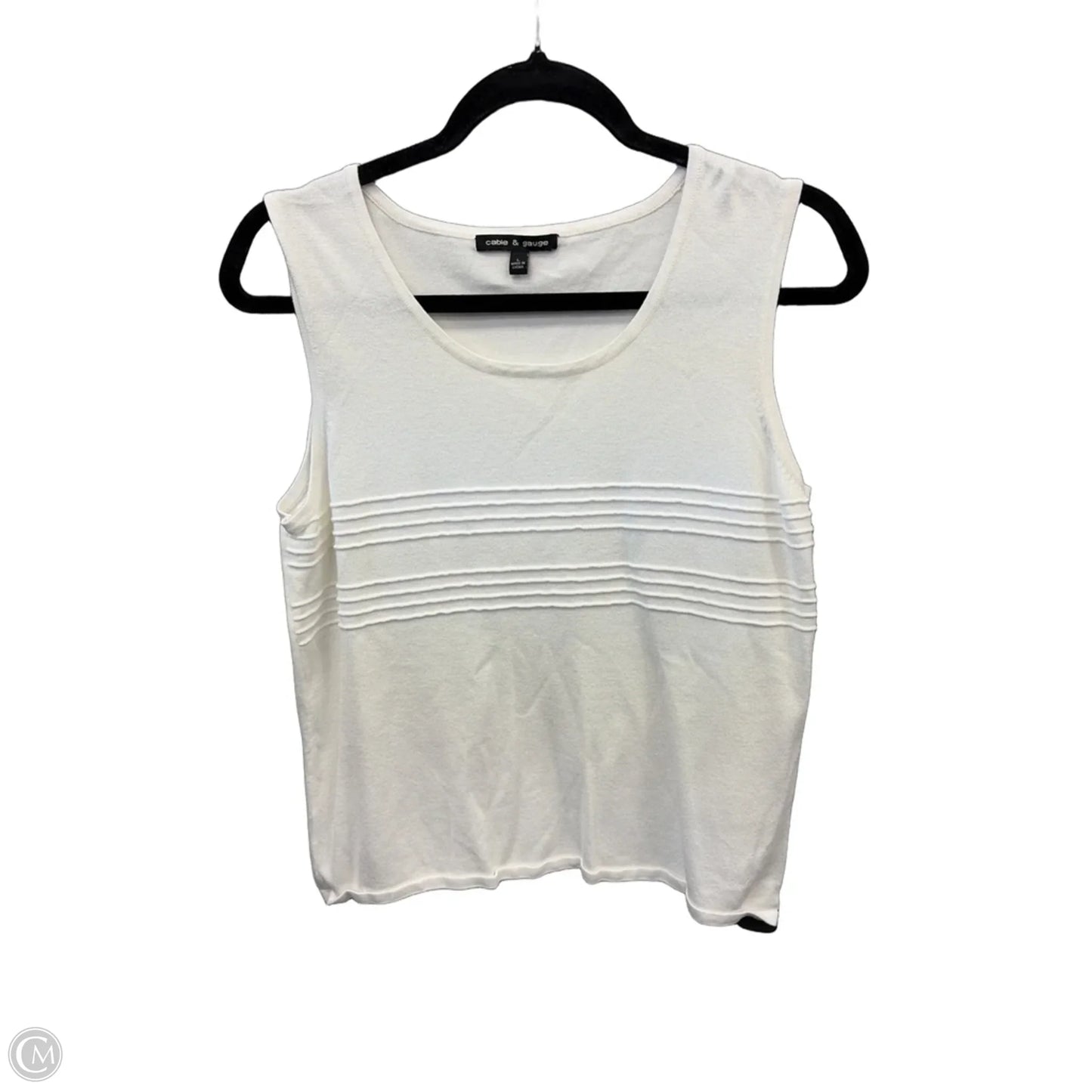 Top Sleeveless By Cable And Gauge In White, Size: L