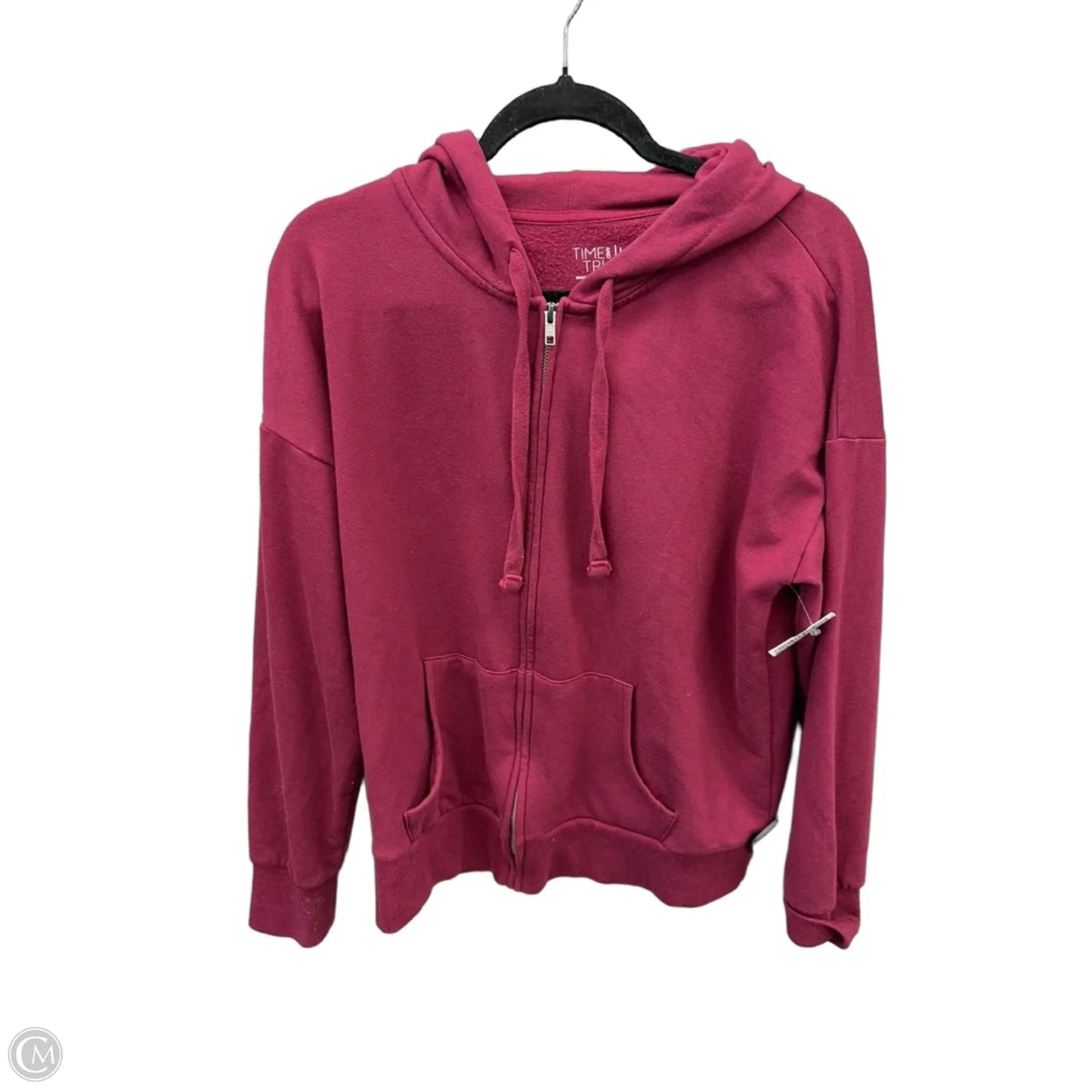 Sweatshirt Hoodie By Time And Tru In Maroon, Size: L