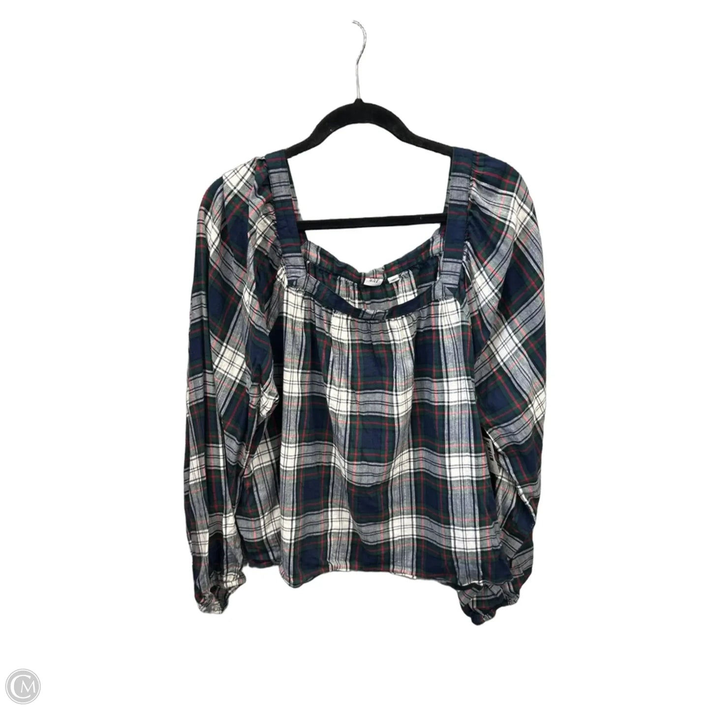 Top Long Sleeve By Gap In Plaid Pattern, Size: Xxl
