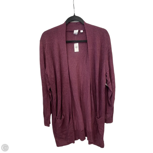 Sweater Cardigan By Gap In Maroon, Size: Xl