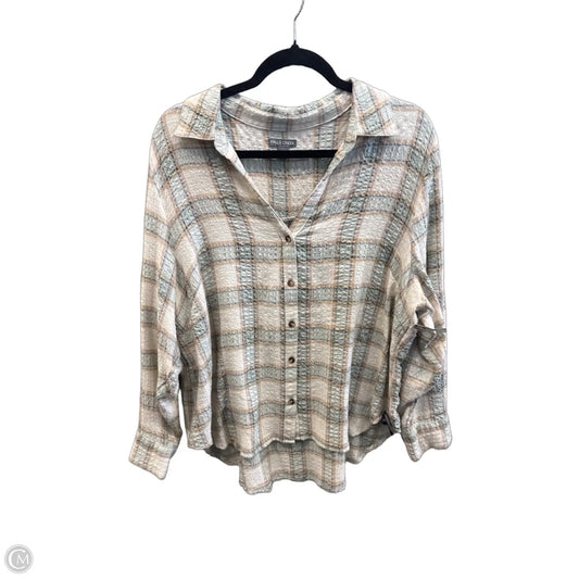 Top Long Sleeve By Falls Creek In Plaid Pattern, Size: 1x