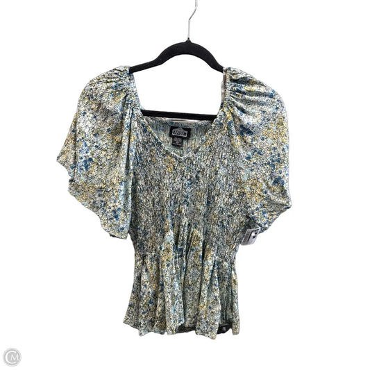 Top Short Sleeve By Angie In Blue, Size: Xl