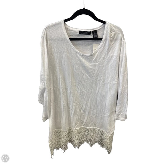 Top Long Sleeve By Clothes Mentor In White, Size: Xxl
