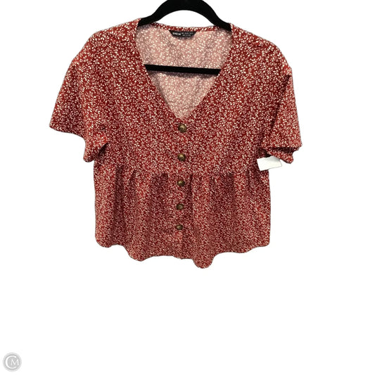 Top Short Sleeve By Shein In Red, Size: L