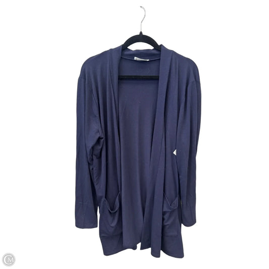 Cardigan By Zenana In Navy, Size: 2x
