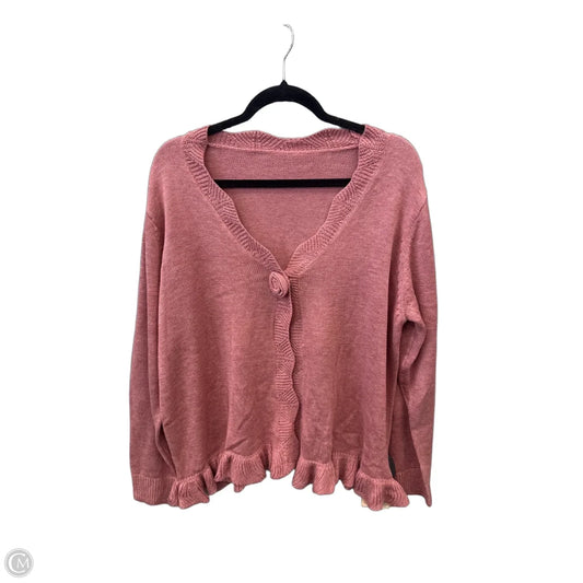 Sweater Cardigan By Bloomchic In Pink, Size: Xl