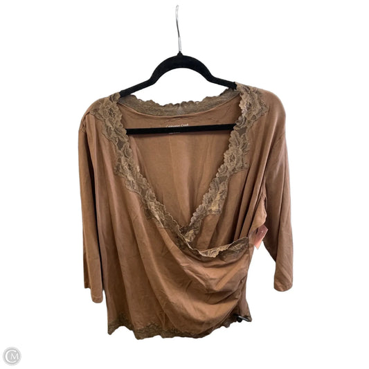 Top 3/4 Sleeve By Coldwater Creek In Brown, Size: 1x