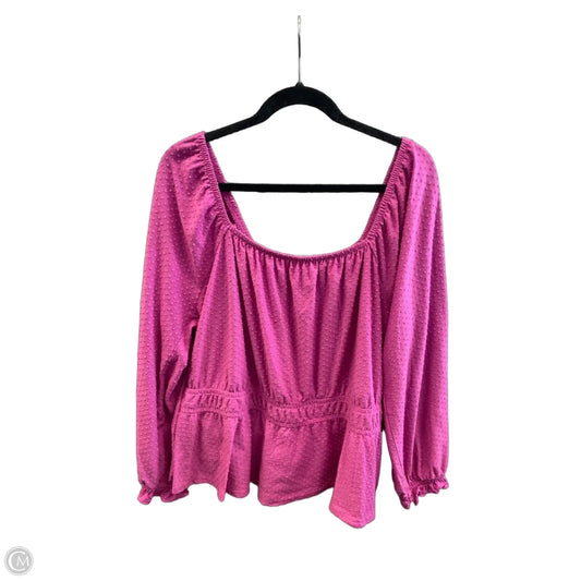 Top Long Sleeve By Lane Bryant In Pink, Size: 1x