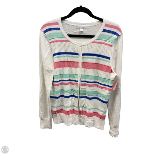 Sweater Cardigan By Charter Club In White, Size: L