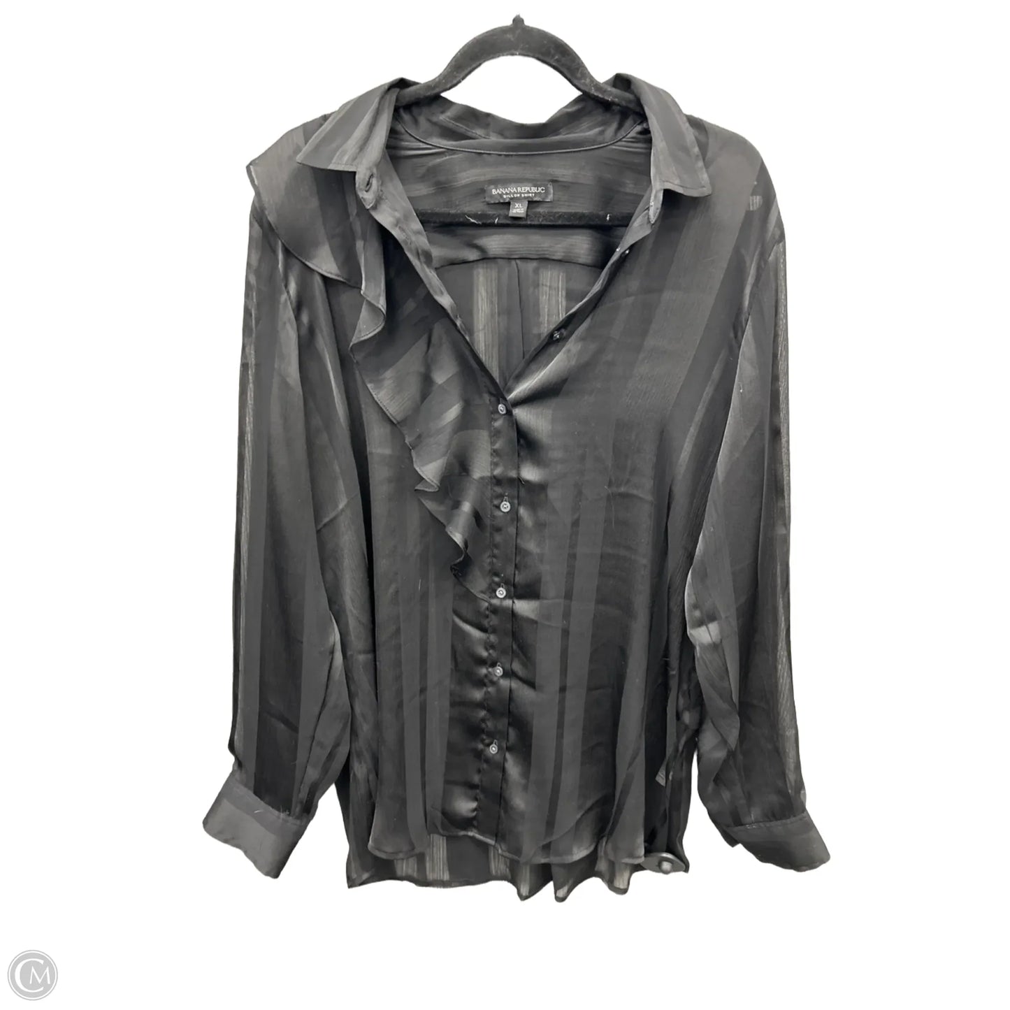 Top Long Sleeve By Banana Republic In Black, Size: Xl