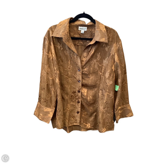 Top Long Sleeve By Coldwater Creek In Brown, Size: 2x