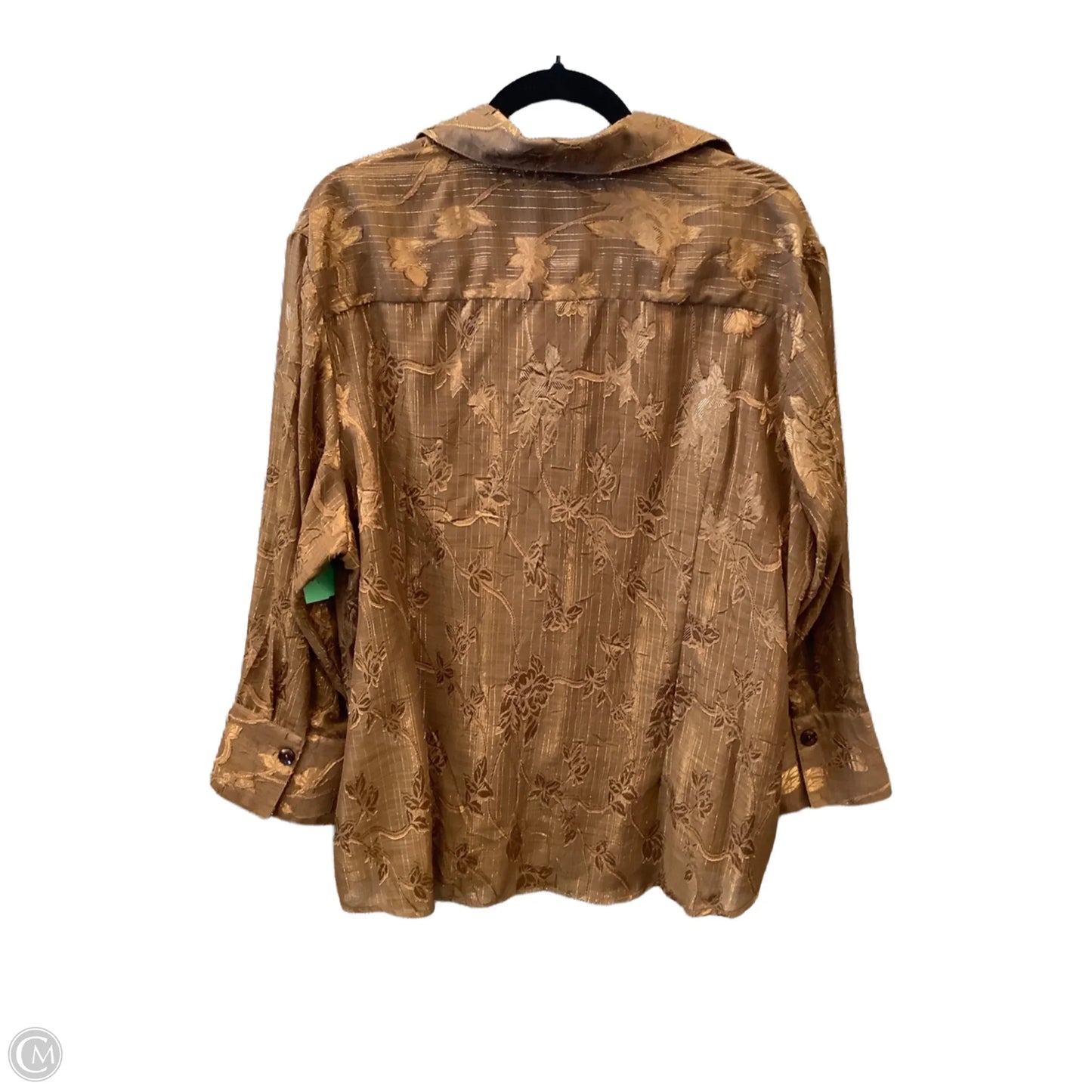 Top Long Sleeve By Coldwater Creek In Brown, Size: 2x