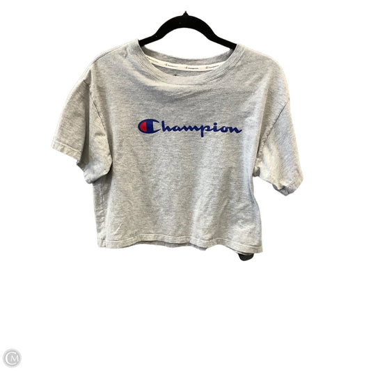 Athletic Top Short Sleeve By Champion In Grey, Size: M