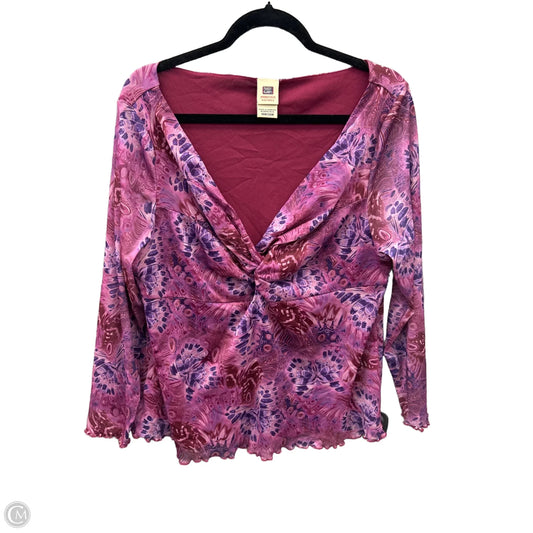 Top Long Sleeve By Faded Glory In Purple, Size: Xxl