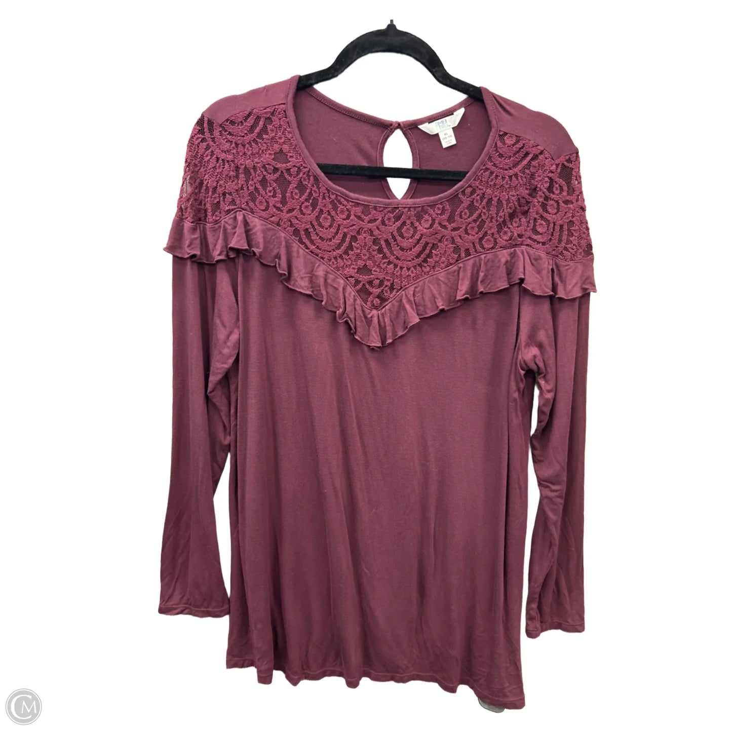 Top Long Sleeve By Time And Tru In Purple, Size: Xl