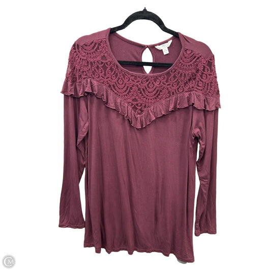 Top Long Sleeve By Time And Tru In Purple, Size: Xl