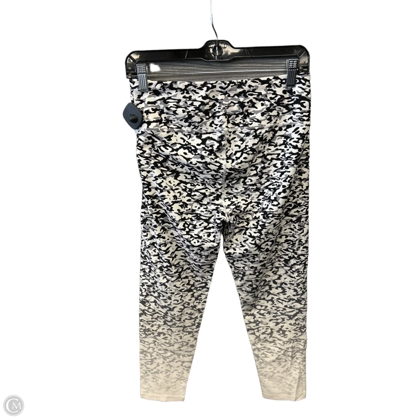 Athletic Leggings By Calvin Klein In Black & White, Size: L