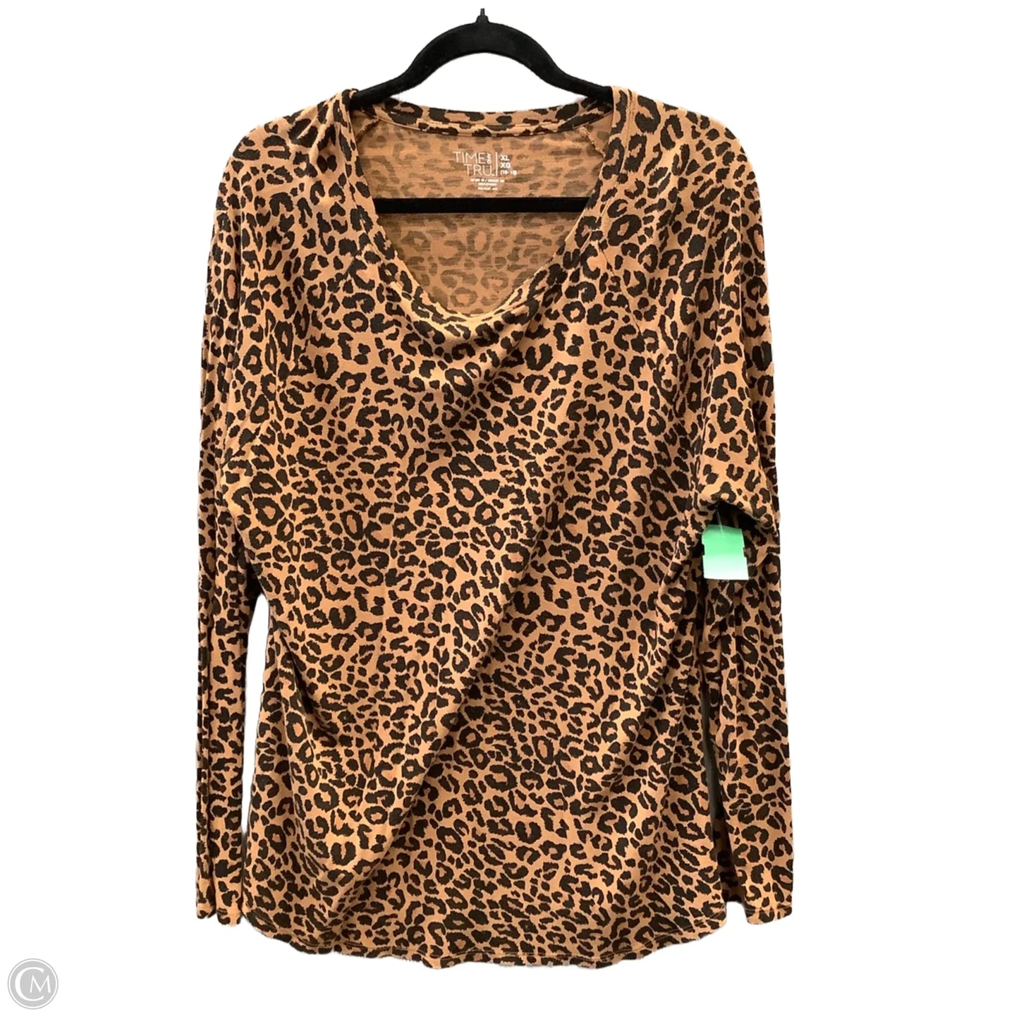 Top Long Sleeve By Time And Tru In Animal Print, Size: Xl