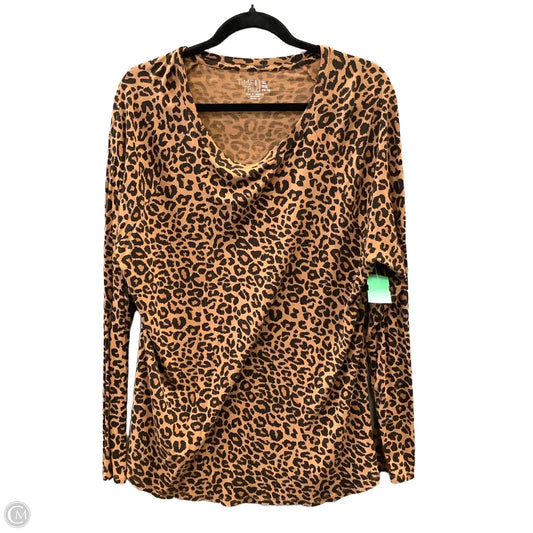 Top Long Sleeve By Time And Tru In Animal Print, Size: Xl