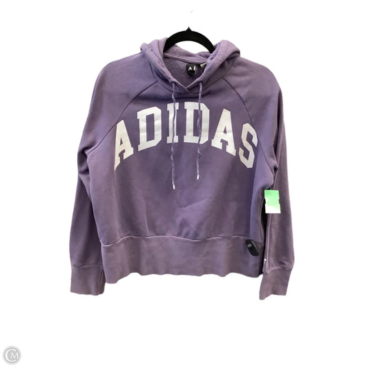 Athletic Sweatshirt Hoodie By Adidas In Purple, Size: M