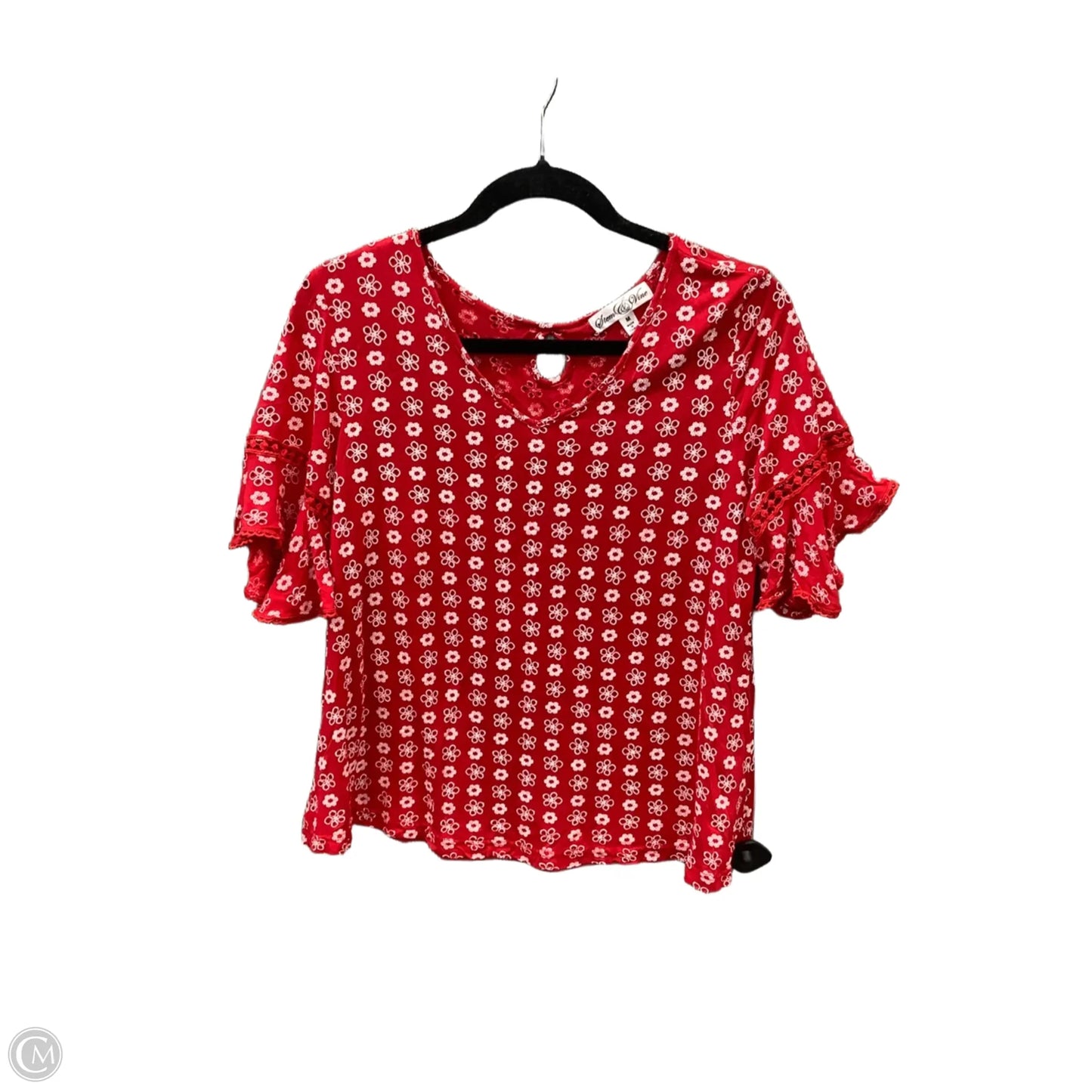 Top Short Sleeve By Clothes Mentor In Red, Size: M