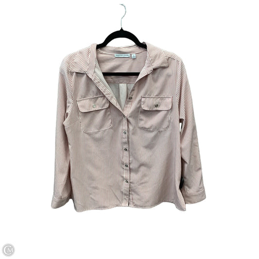 Top Long Sleeve By Notations In Striped Pattern, Size: M