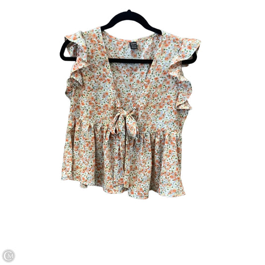 Top Short Sleeve By Shein In Floral Print, Size: M