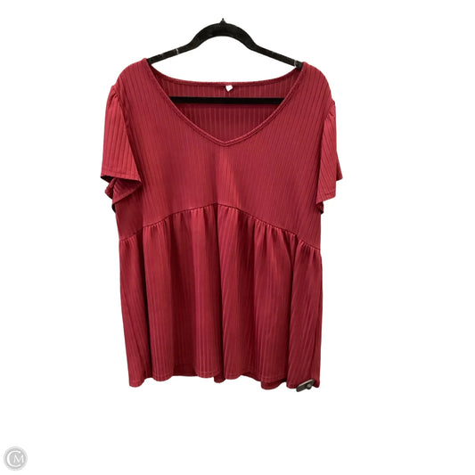 Blouse Short Sleeve By Clothes Mentor In Red, Size: 2x