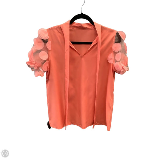 Blouse Short Sleeve By Shein In Orange, Size: M