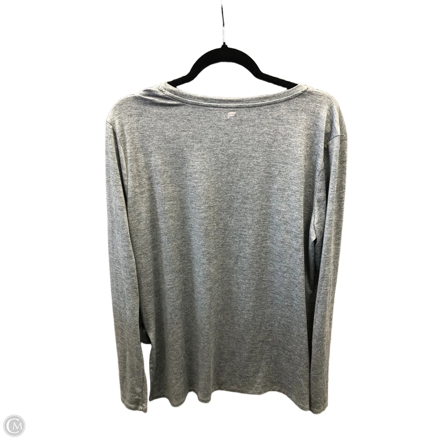 Athletic Top Long Sleeve Collar By Fabletics In Grey, Size: Xl