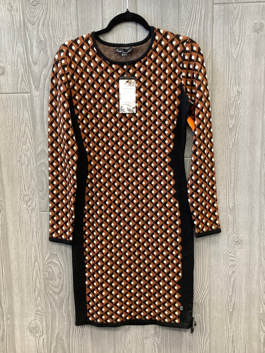 Dress Casual Midi By Clothes Mentor In Black & Brown, Size: S
