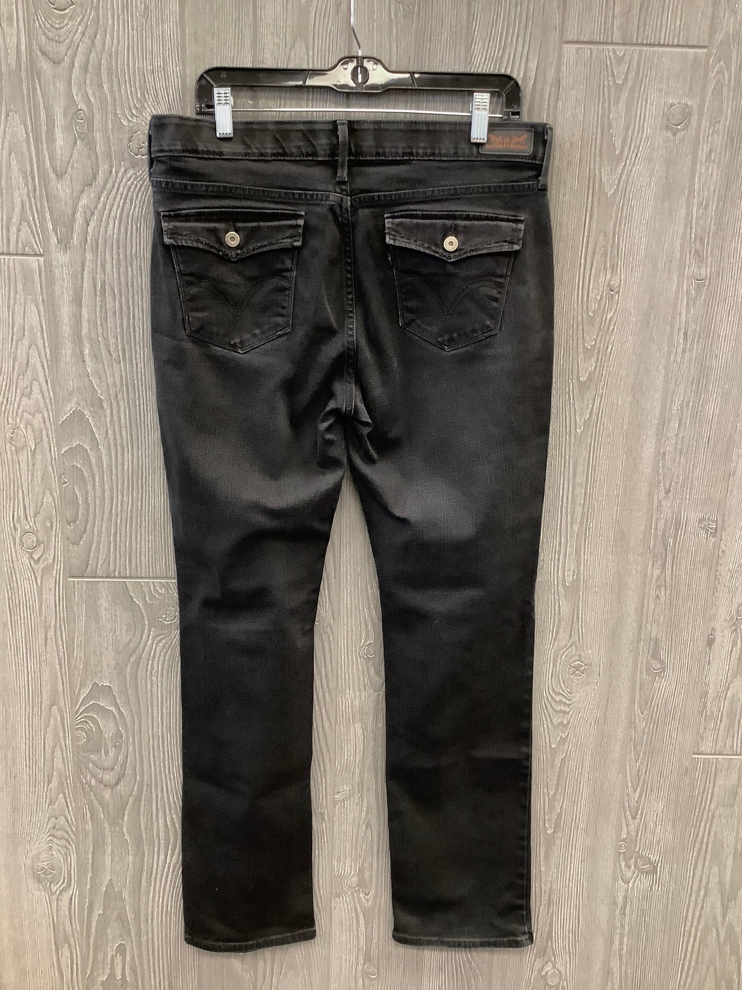 Jeans Straight By Levis In Black, Size: 12