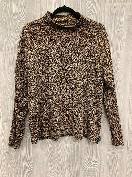 Top Long Sleeve By Croft And Barrow In Black & Brown, Size: Xxl