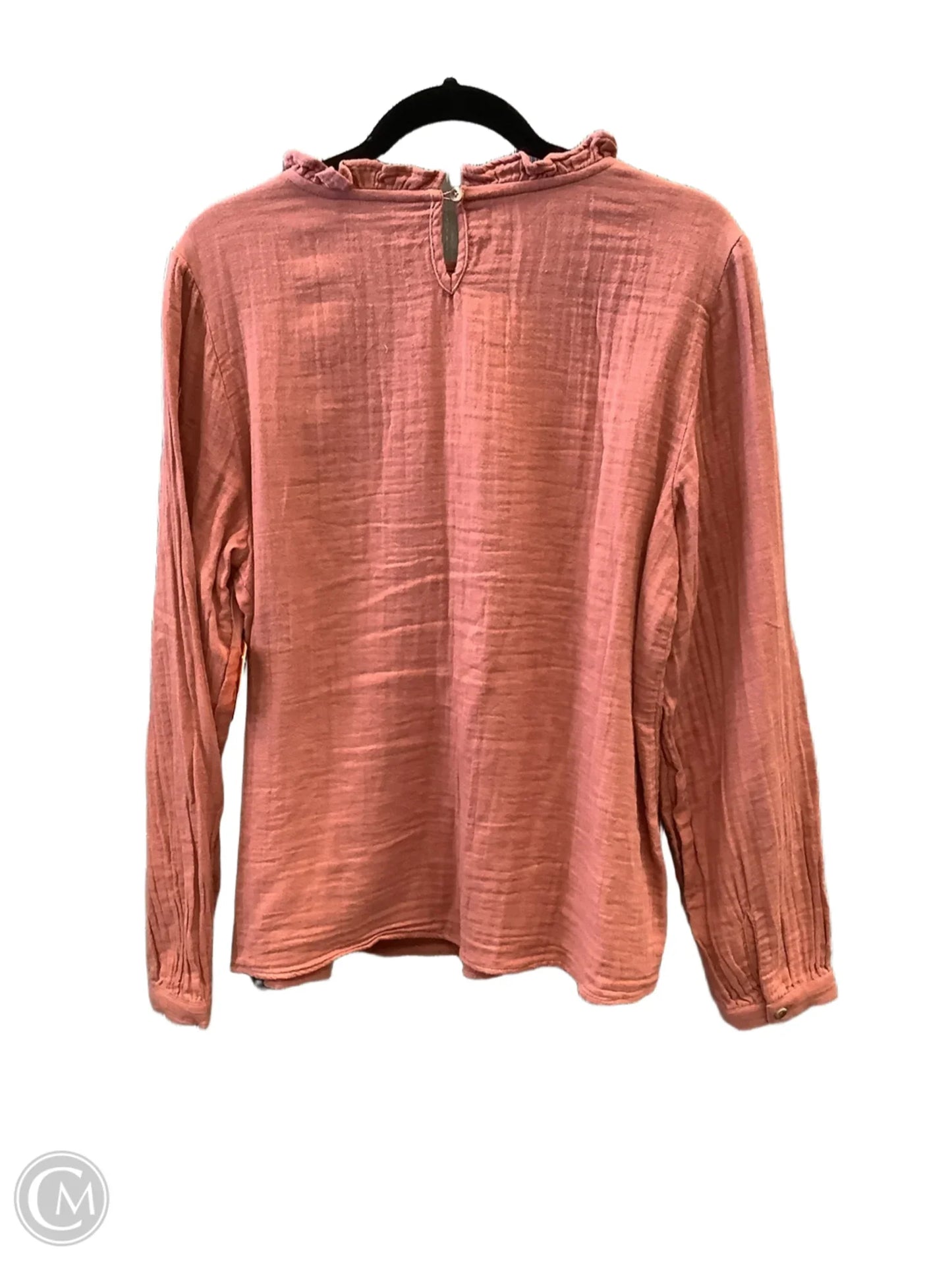 Top Long Sleeve By Sonoma In Peach, Size: L