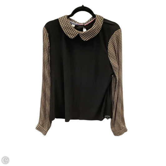 Top Long Sleeve By Tommy Hilfiger In Black & Brown, Size: Xl