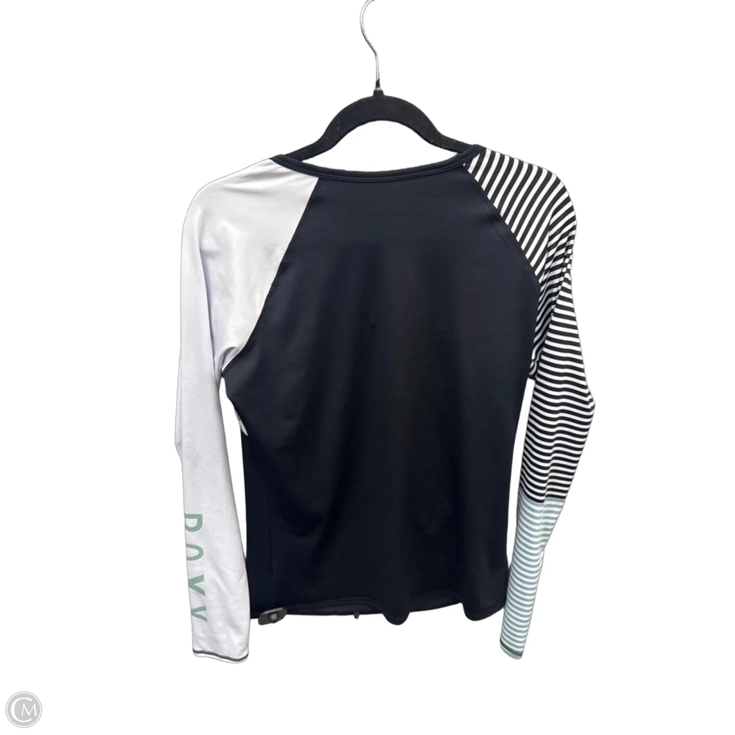 Athletic Top Long Sleeve Crewneck By Roxy In Black & White, Size: Xl