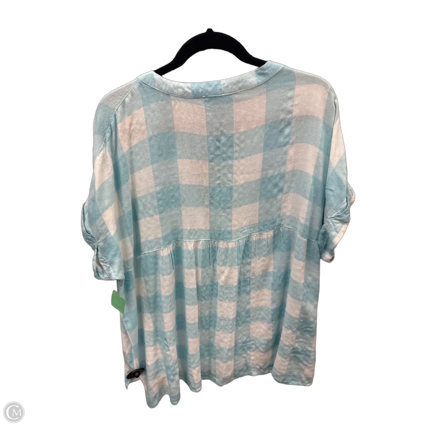 Top Short Sleeve By Jane And Delancey In Plaid Pattern, Size: Xl