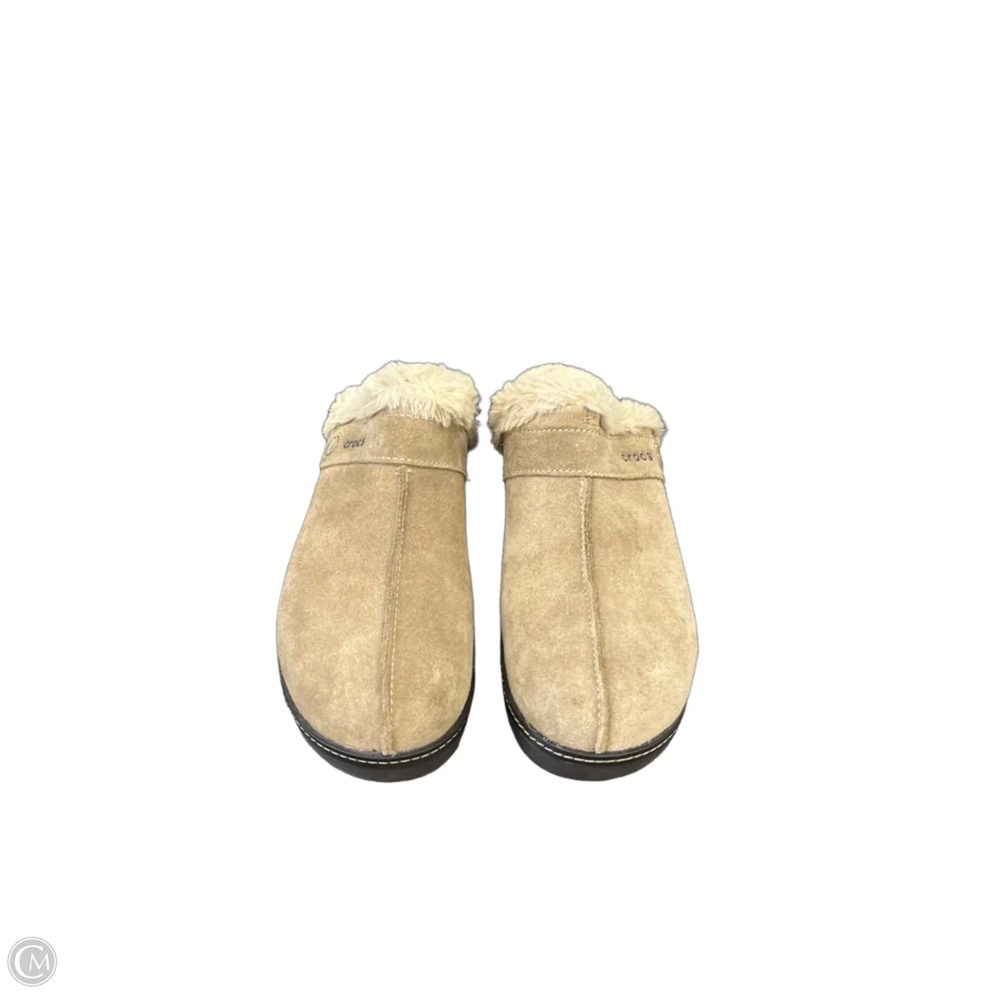 Shoes Heels Wedge By Crocs In Beige, Size: 11