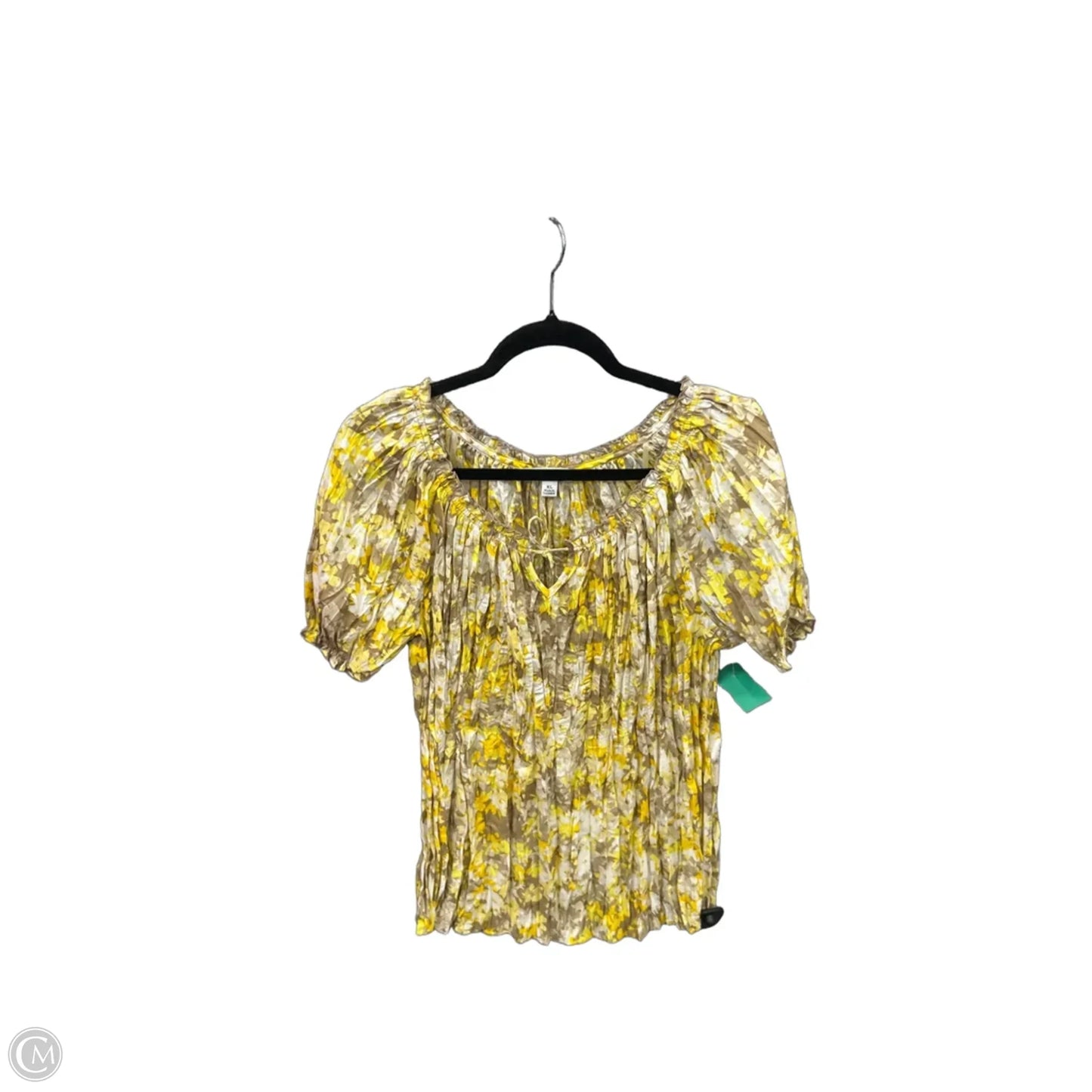Top Short Sleeve By Croft And Barrow In Yellow, Size: Xl
