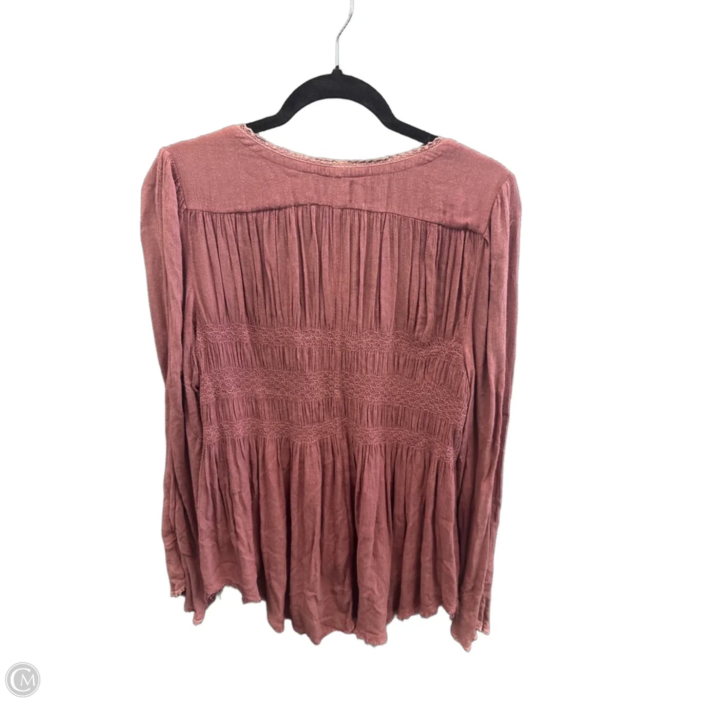 Top Long Sleeve By Free People In Pink, Size: M